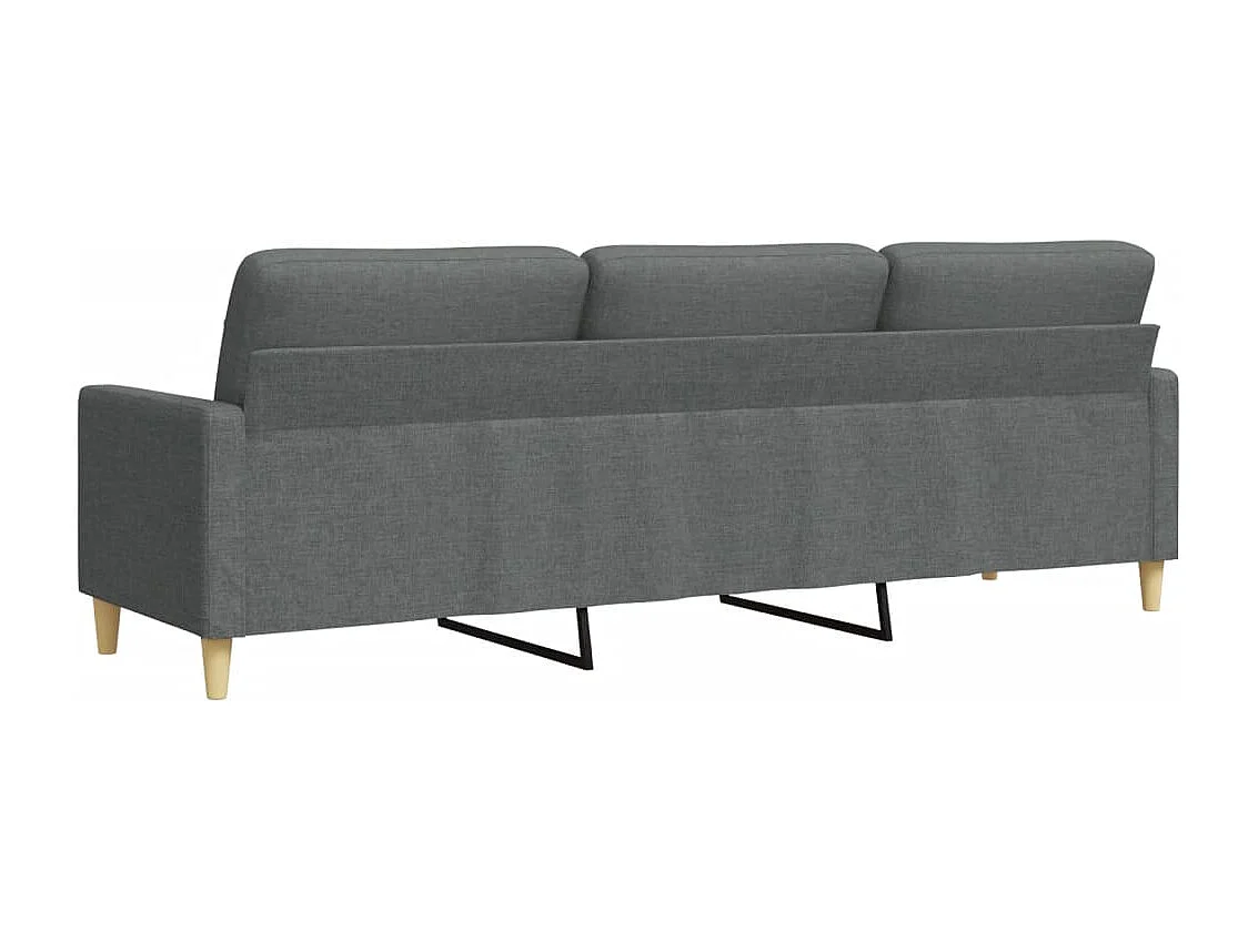 Canapé à 3 places Gris foncé 210 cm Tissu