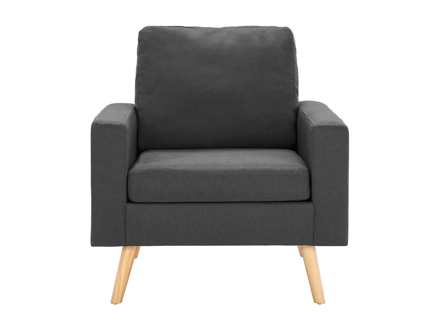 2 pcs conjunto de sofás tecido cinzento-escuro