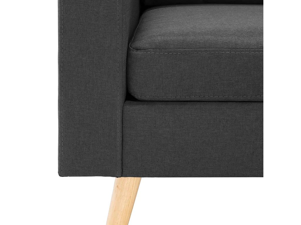 2 pcs conjunto de sofás tecido cinzento-escuro
