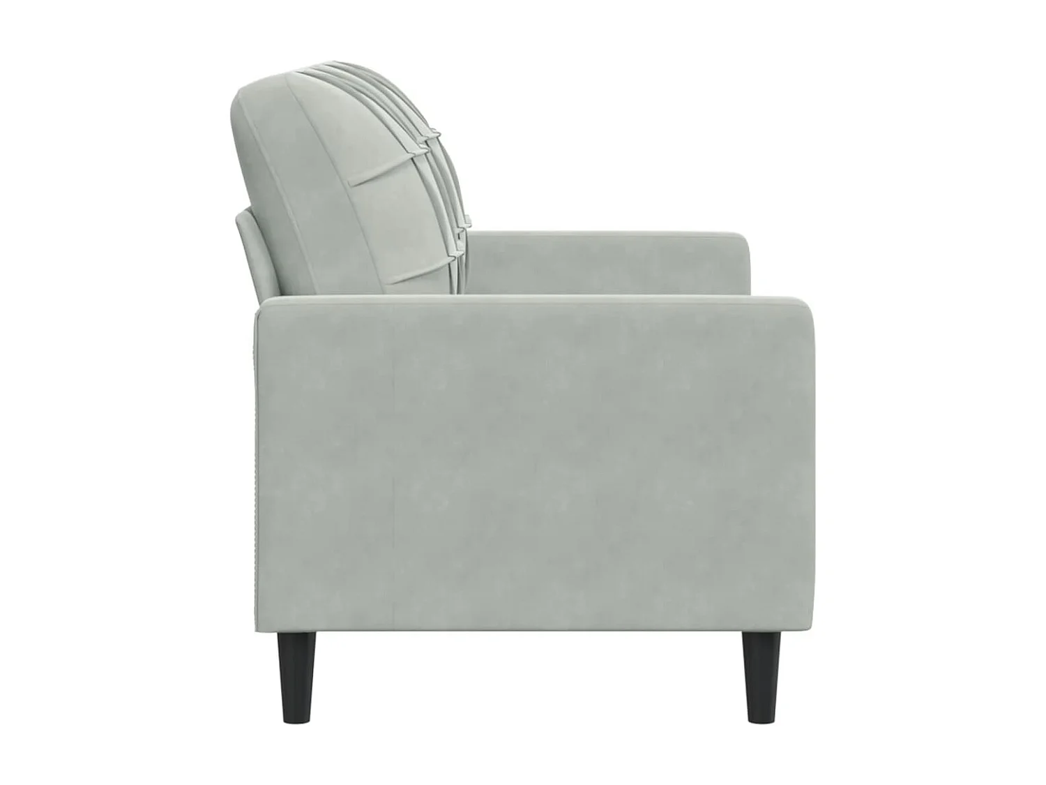 Canapé à 2 places Gris clair 120 cm Velours