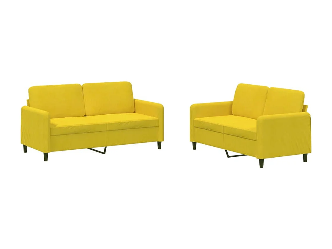 Set di Divani 2 pz Giallo in Velluto