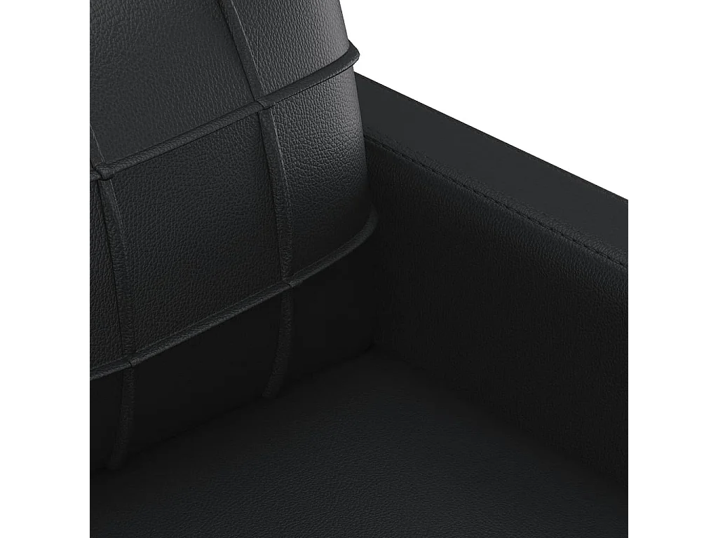 Ensemble de canapés 4 pcs avec coussins noir similicuir