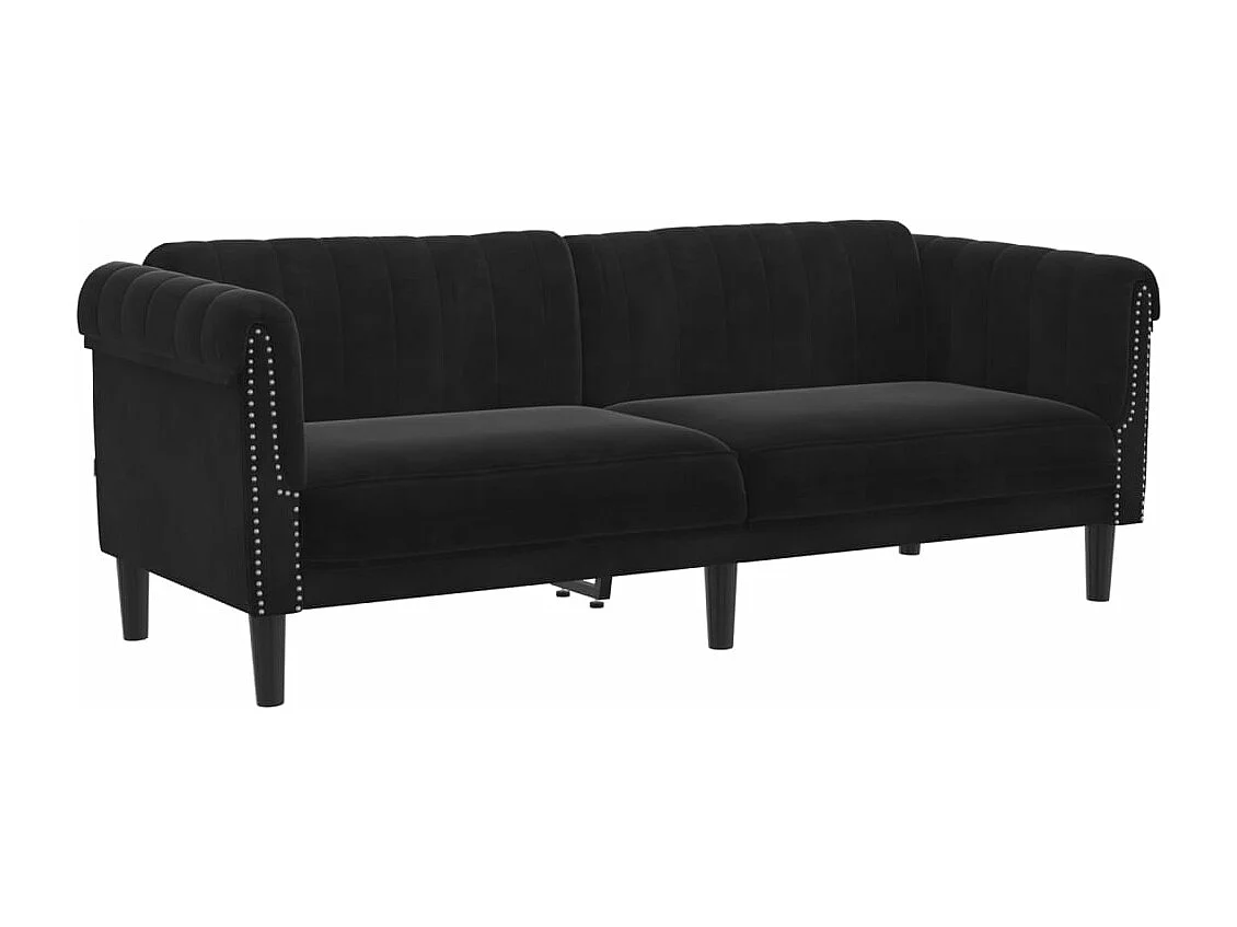Canapé à 3 places noir velours