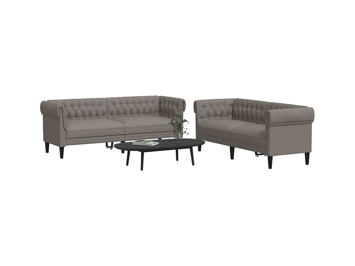 Ensemble de canapés 2 pcs taupe tissu