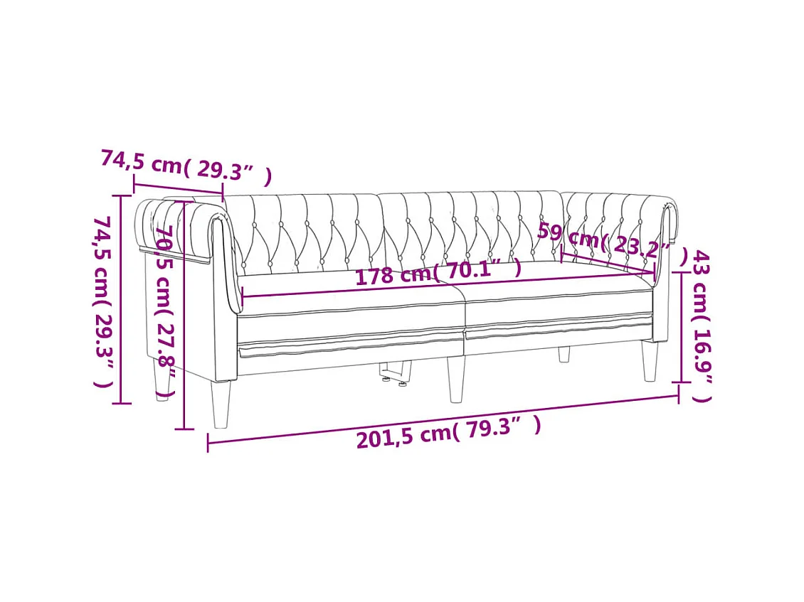 Ensemble de canapés 2 pcs taupe tissu