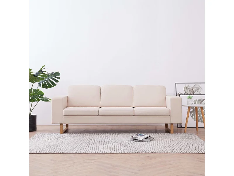 Driezitsbank stof crème