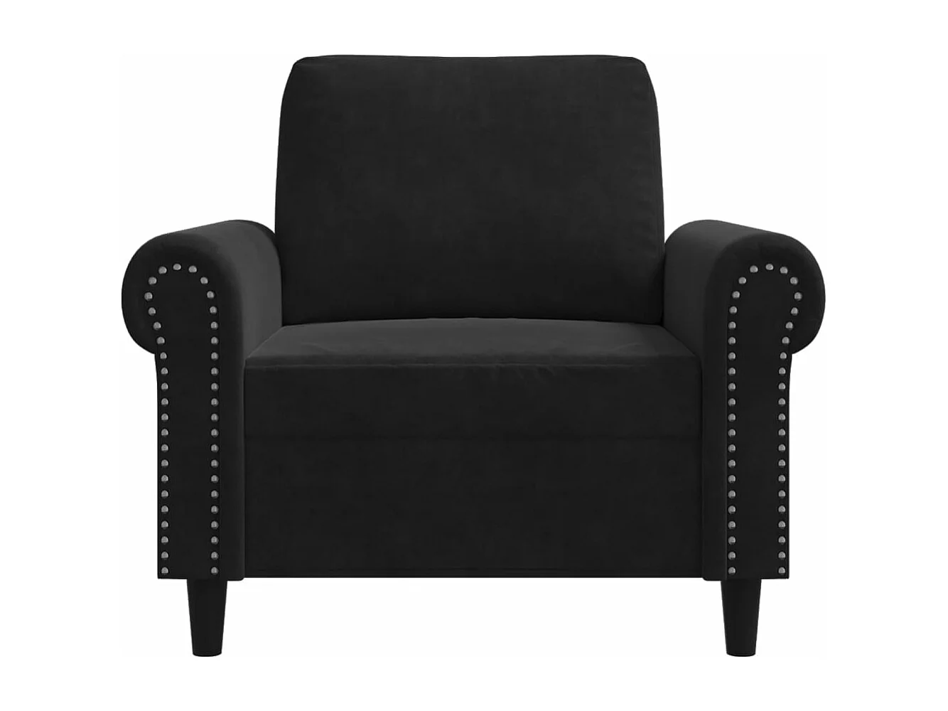 Fauteuil Noir 60 cm Velours