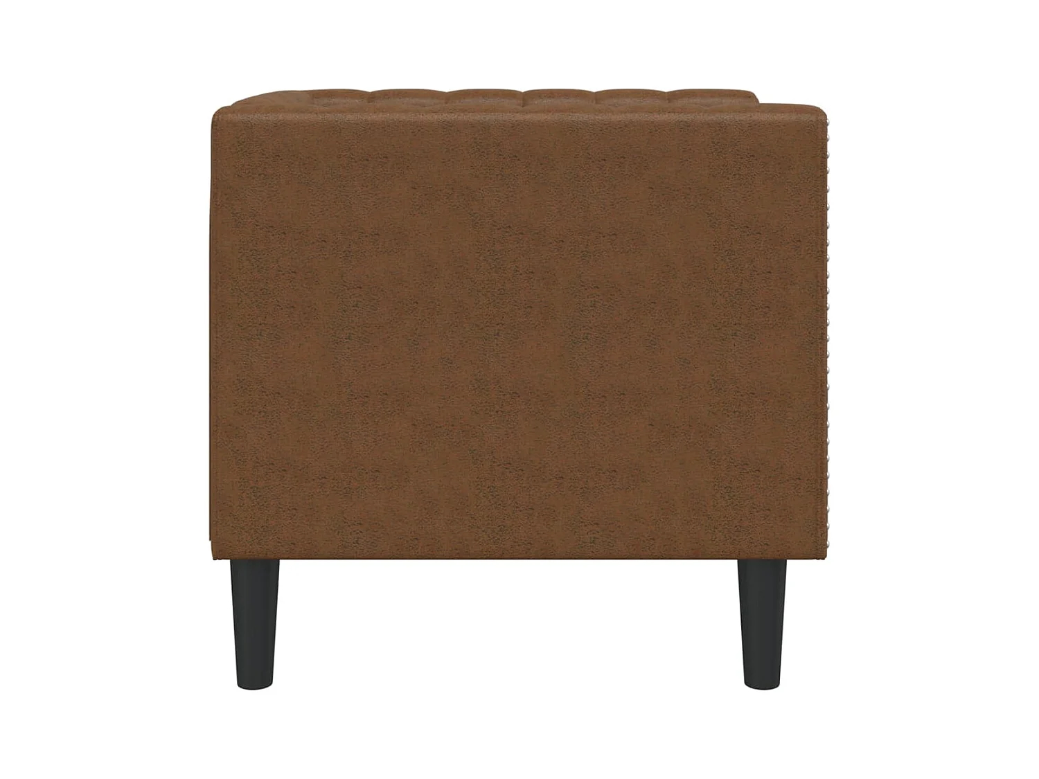 Chesterfield-Sessel Braun Kunstleder in Wildleder-Optik