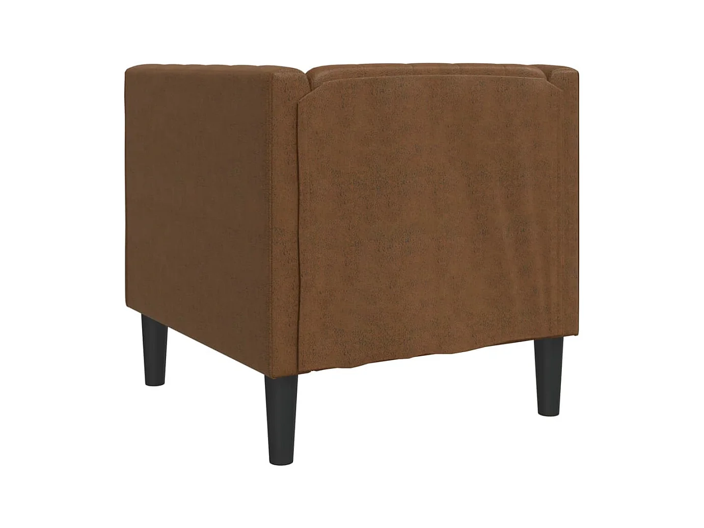 Chesterfield-Sessel Braun Kunstleder in Wildleder-Optik