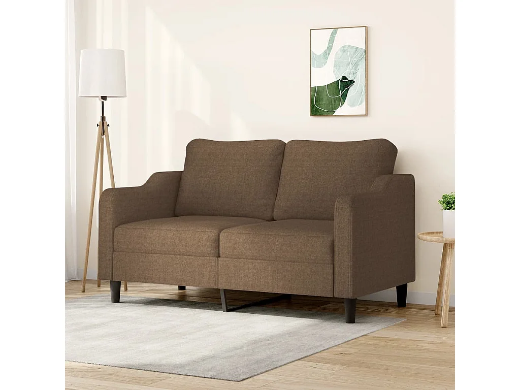 Canapé à 2 places Marron 140 cm Tissu