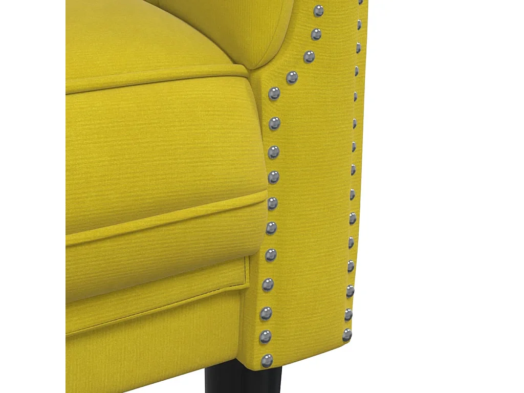 Set di Divani 3 pz Giallo in Velluto