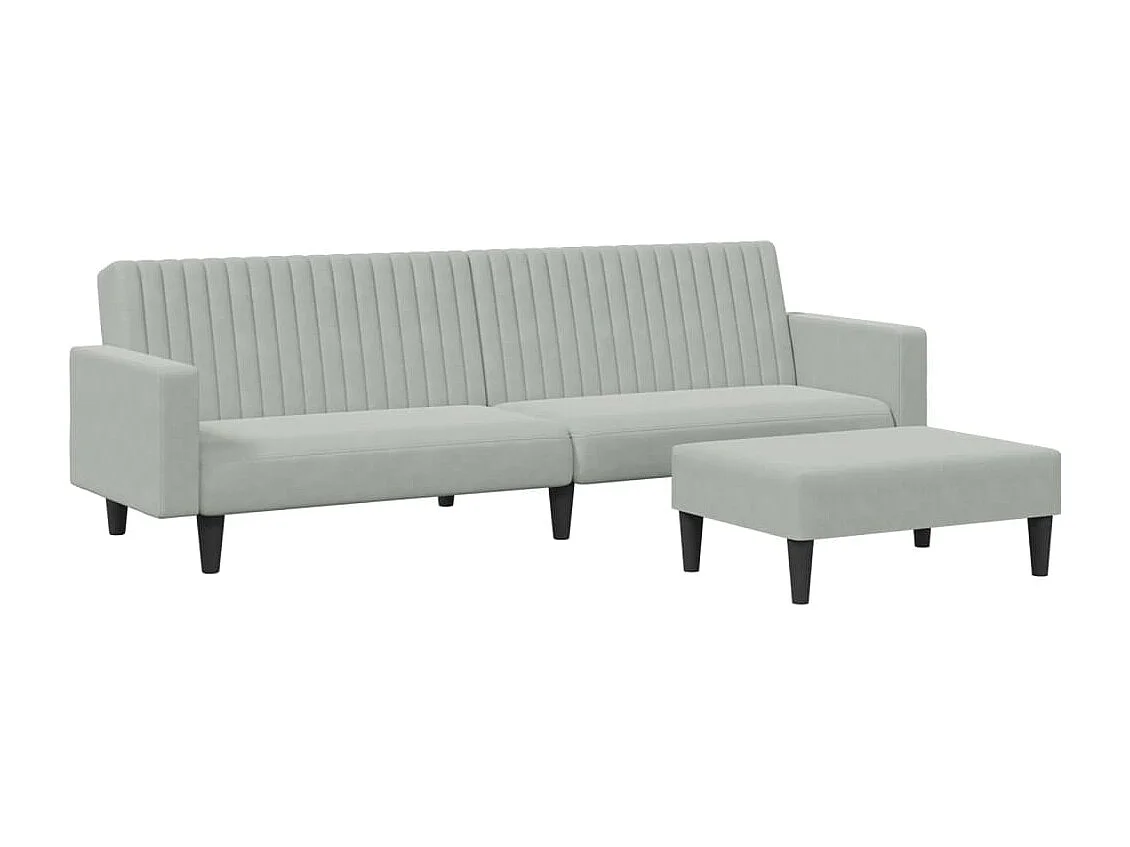 Ensemble de canapés 2 pcs gris clair velours