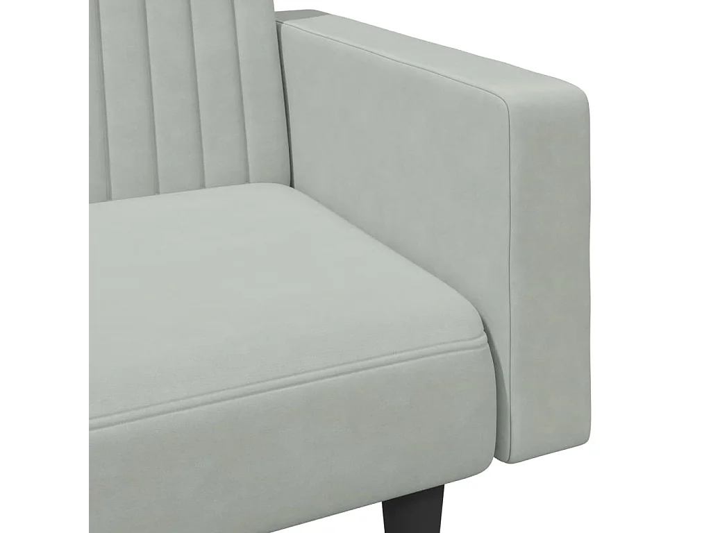 Ensemble de canapés 2 pcs gris clair velours