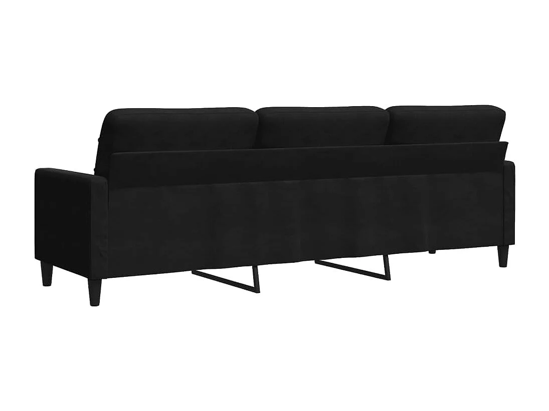 Driezitsbank 210 cm fluweel zwart