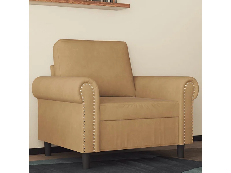 Poltrona 60 cm veludo castanho