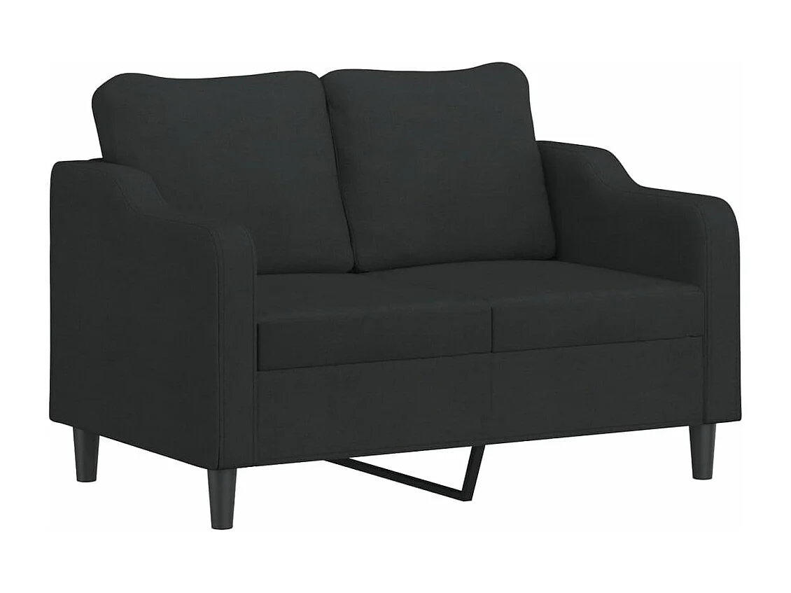Canapé à 2 places Noir 120 cm Tissu