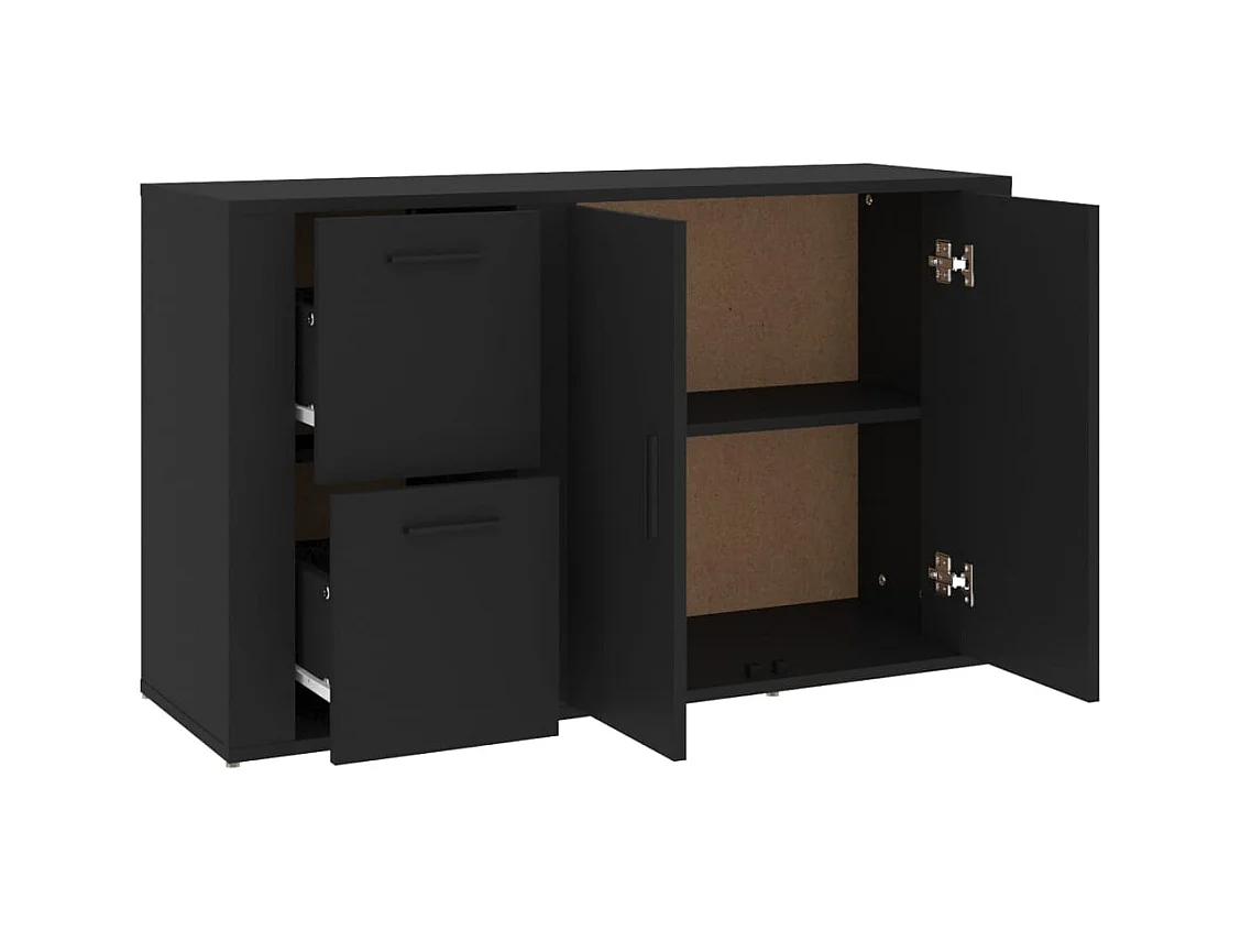 Credenza Nera 100x33x59,5 cm in Legno Multistrato