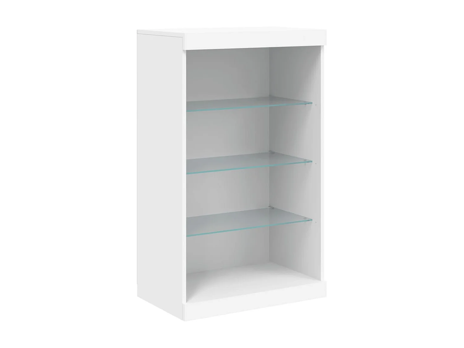 Buffets avec lumières LED 3 pcs blanc bois d'ingénierie