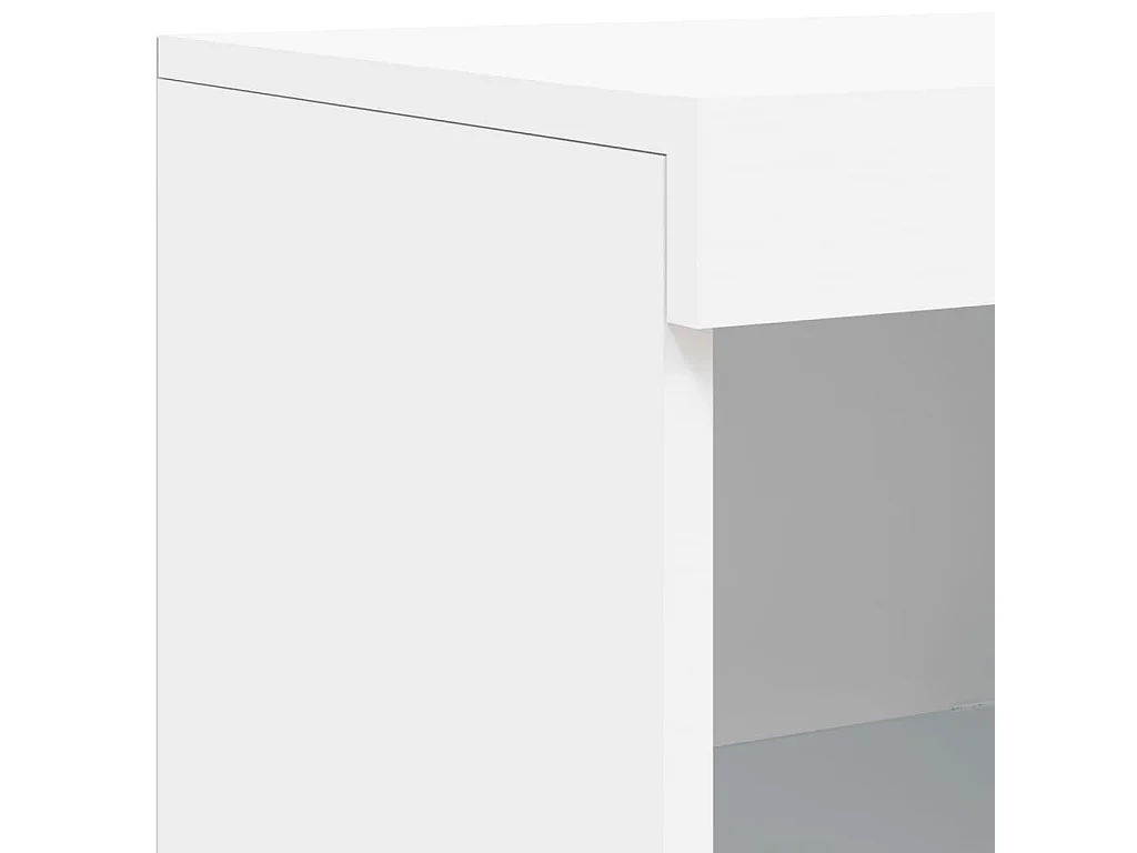 Buffets avec lumières LED 3 pcs blanc bois d'ingénierie