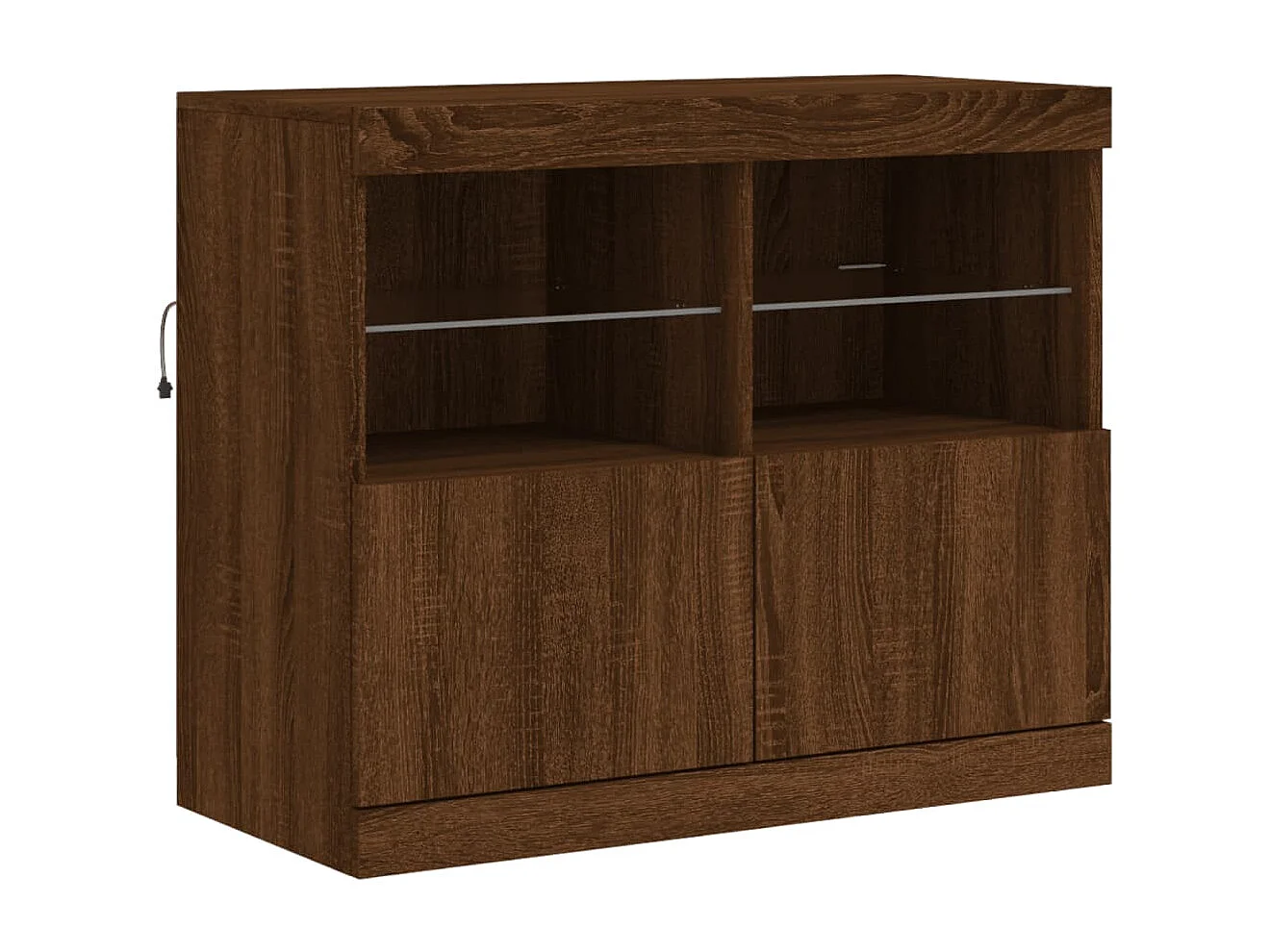 Credenza con Luci LED Rovere Marrone 81x37x67 cm