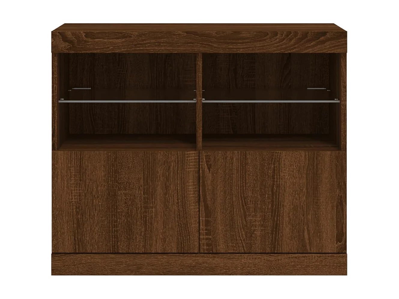 Credenza con Luci LED Rovere Marrone 81x37x67 cm