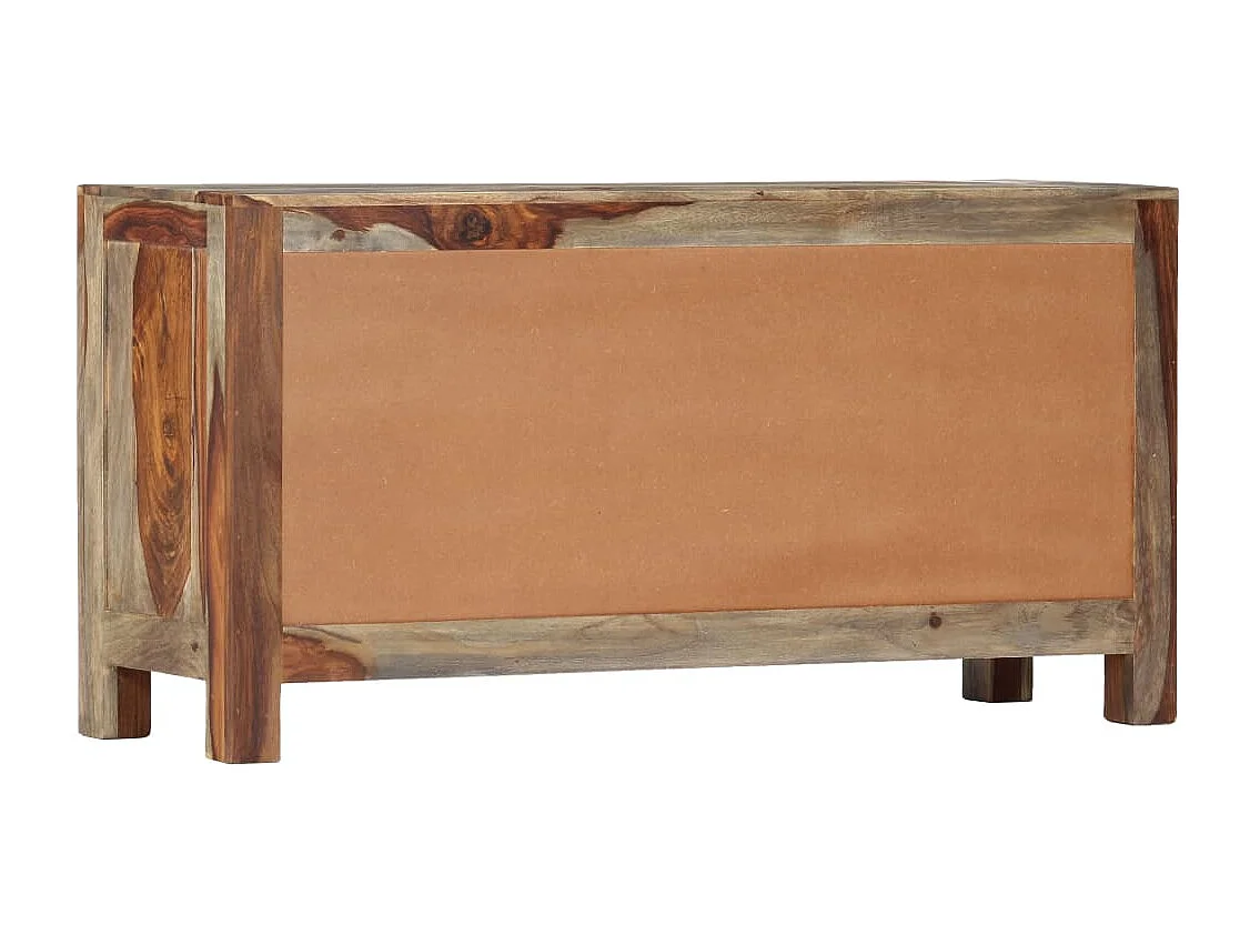 Credenza Grigia 100x30x50 cm in Legno Massello di Sheesham