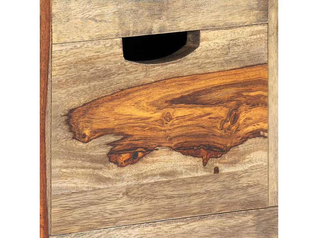 Credenza Grigia 100x30x50 cm in Legno Massello di Sheesham