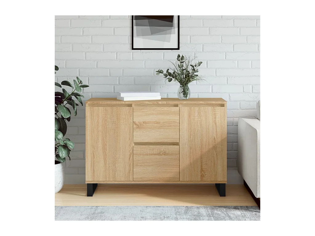 Aparador de madera de ingeniería roble Sonoma 104x35x70 cm