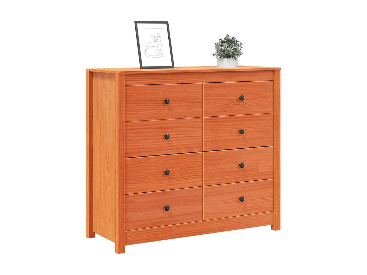 Armário de apoio 100x40x90 cm pinho maciço castanho-mel