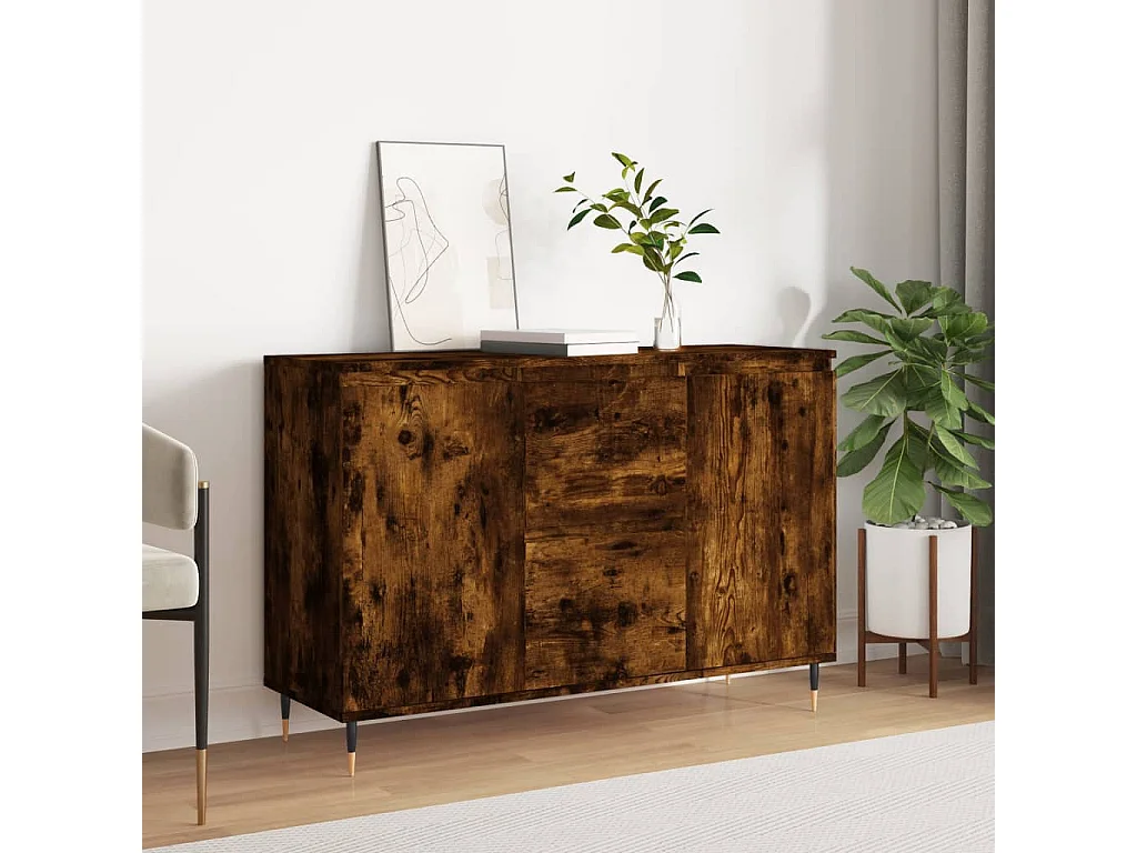 Credenza Rovere Fumo 104x35x70 cm in Legno Multistrato