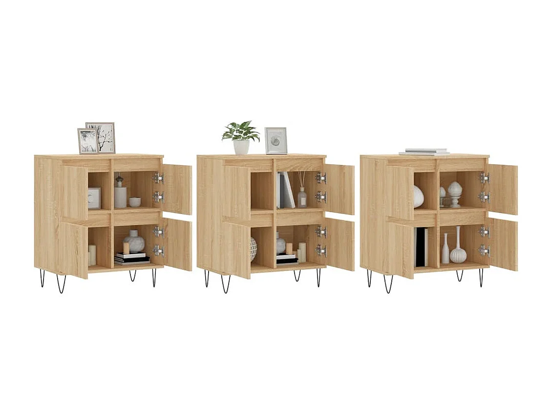 Credenze 3 pz Rovere Sonoma in Legno Multistrato