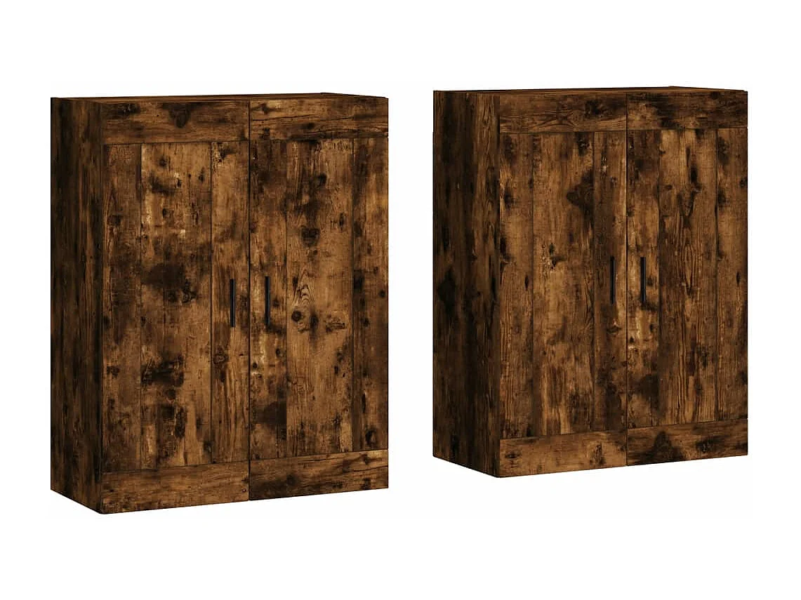 Wandschränke 2 Stk. Räuchereiche Holzwerkstoff