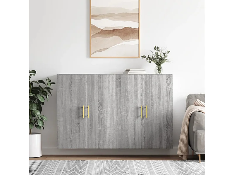 Wandschränke 2 Stk. Grau Sonoma 69,5x34x90 cm