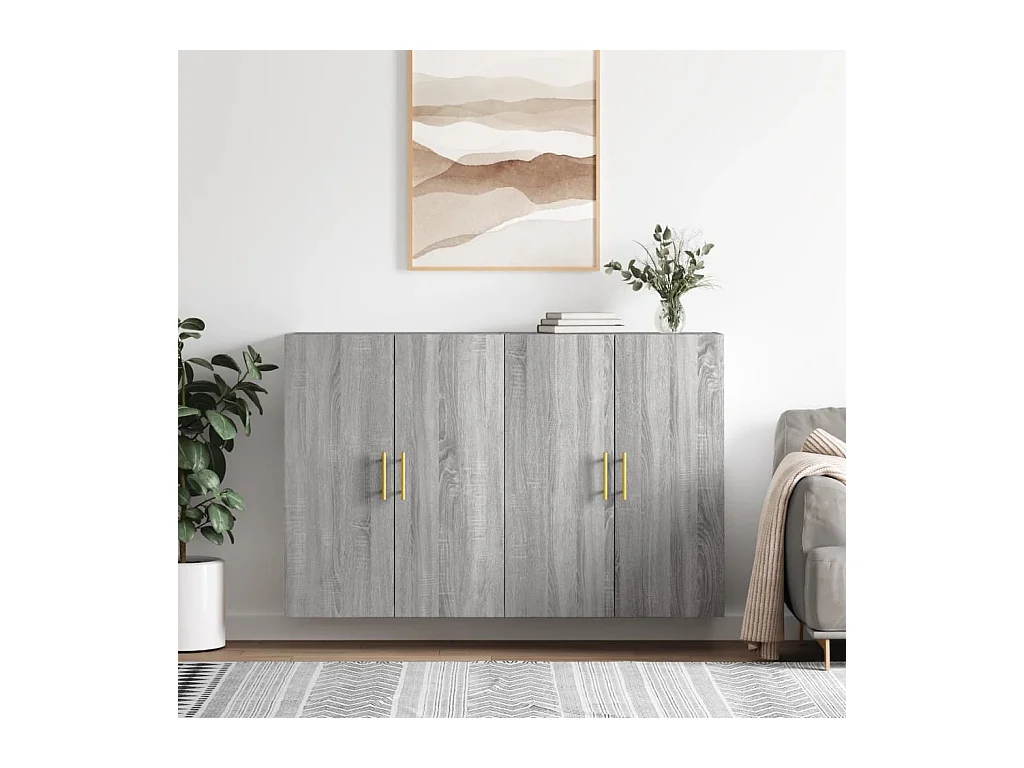 Mobili a Parete 2 pz Grigio Sonoma 69,5x34x90 cm