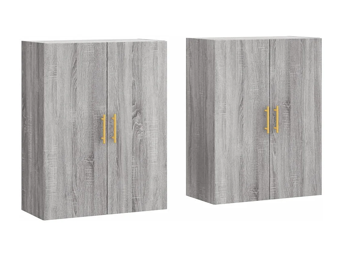 Armários de parede 2 pcs 69,5x34x90 cm cinzento sonoma