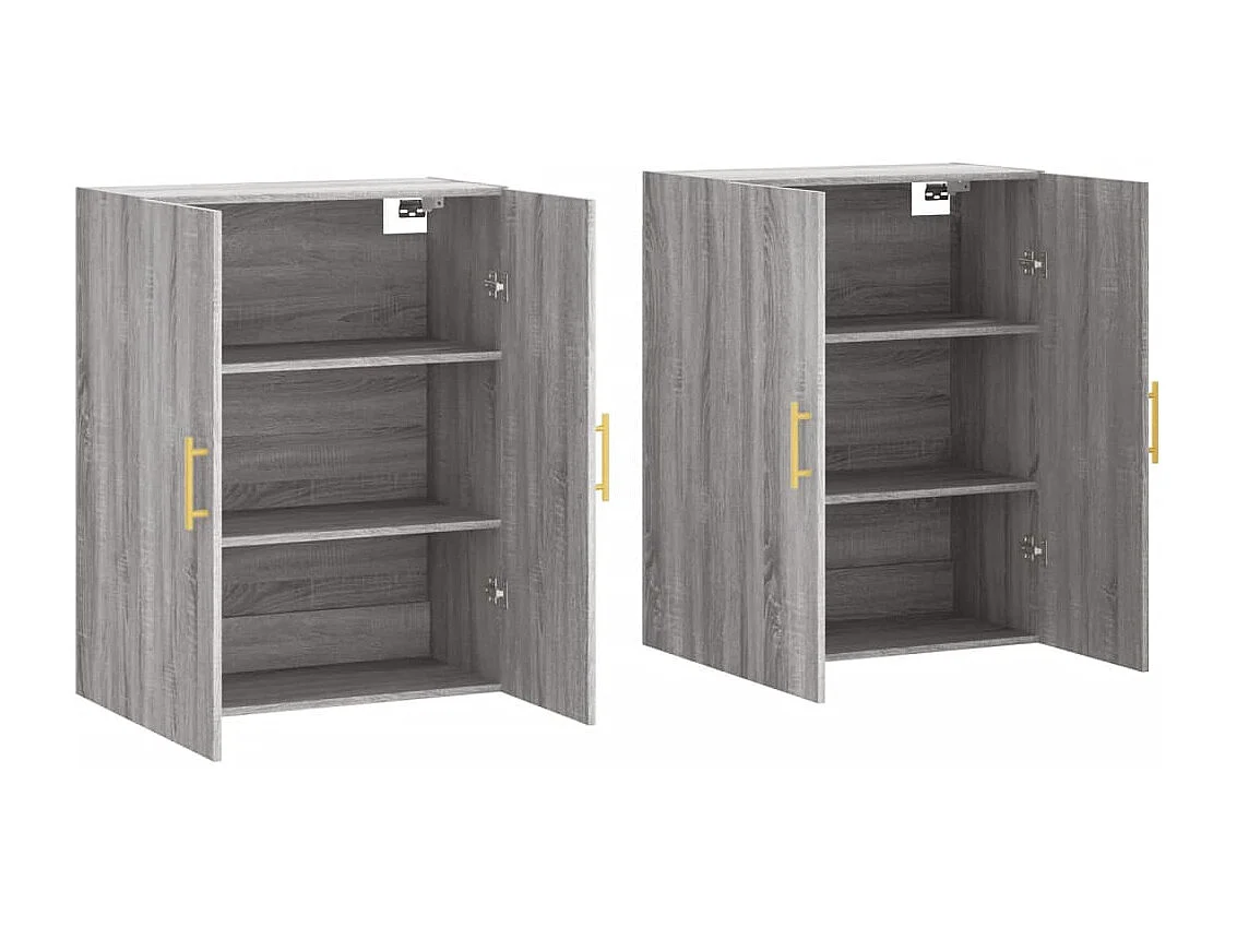 Armários de parede 2 pcs 69,5x34x90 cm cinzento sonoma