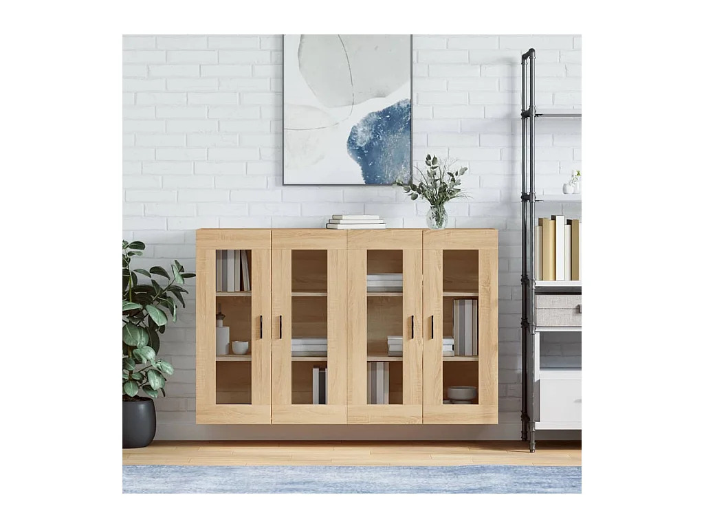 Armadietti a Parete 2 pz Rovere Sonoma in Legno Multistrato