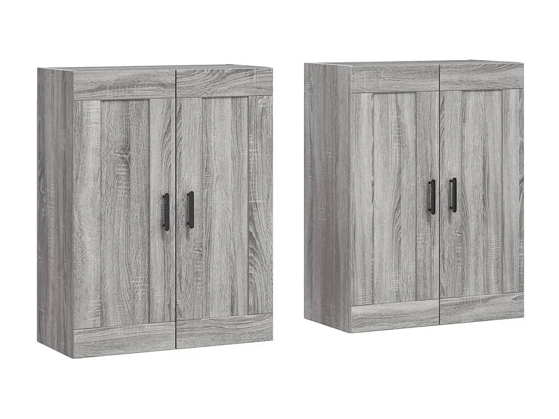Armadietti a Parete 2 pz Grigio Sonoma in Legno Multistrato
