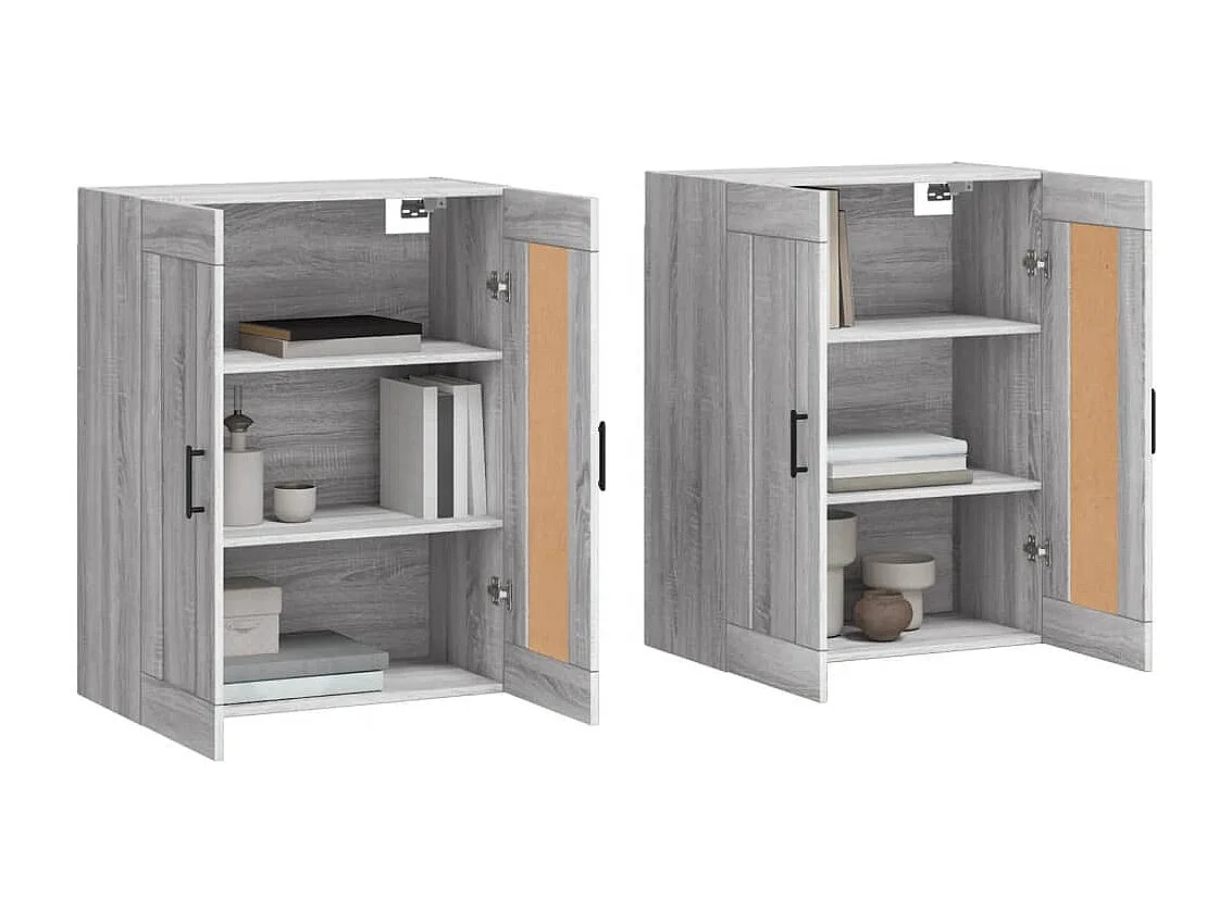 Armadietti a Parete 2 pz Grigio Sonoma in Legno Multistrato