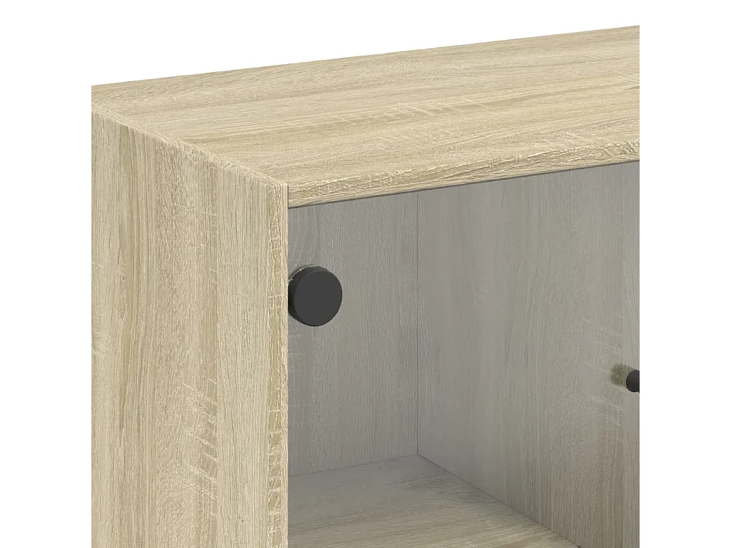 Armoire latérale avec portes en verre chêne sonoma 68x37x75,5cm