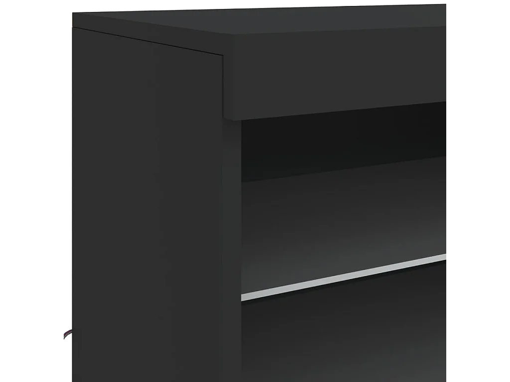Buffet avec lumières LED noir 142,5x37x67 cm