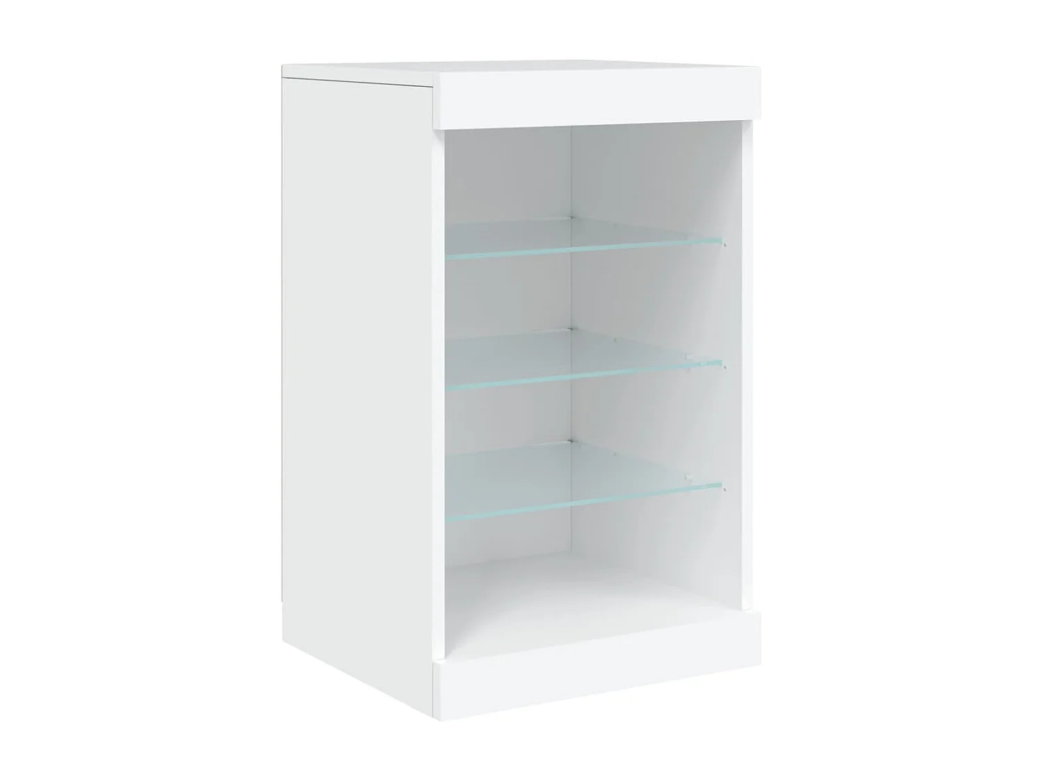 Credenza con Luci LED Bianca 164x37x67 cm