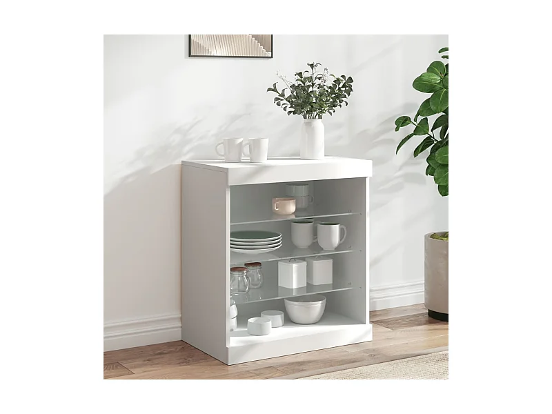 Sideboard mit LED-Beleuchtung Weiß 60,5x37x67 cm