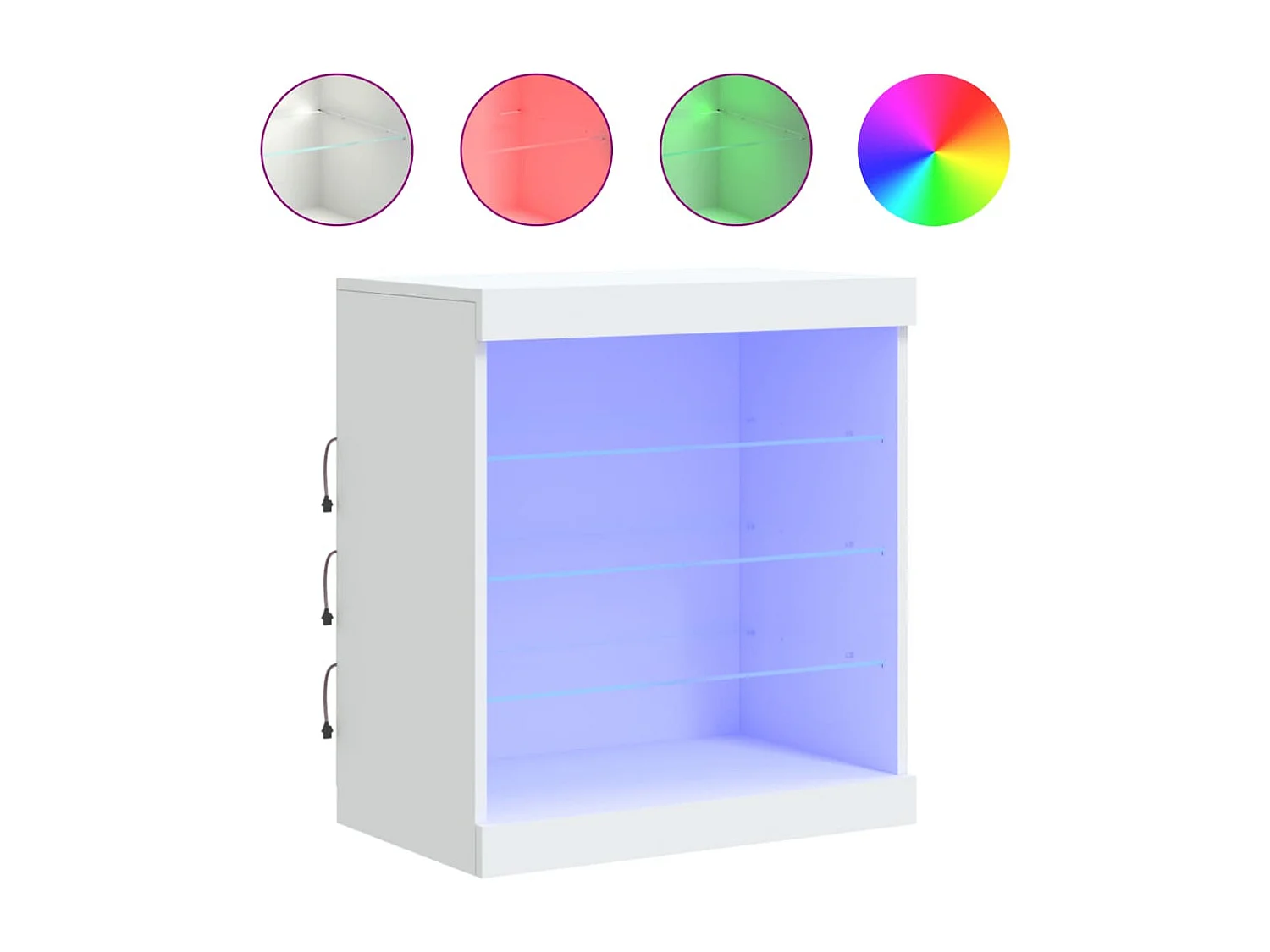 Sideboard mit LED-Beleuchtung Weiß 60,5x37x67 cm