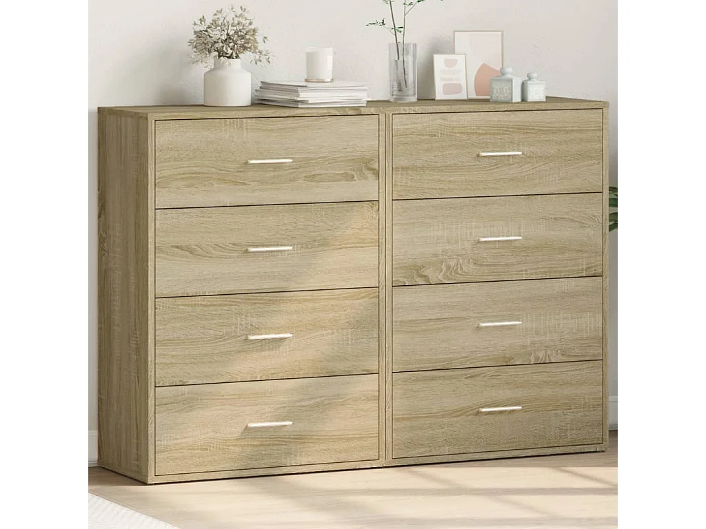 Credenze 2 pz Rovere Sonoma 60x31x84 cm in Legno Multistrato