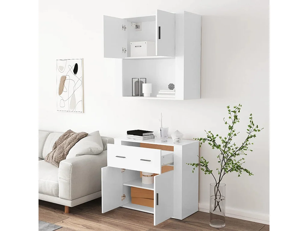 Highboard Weiß Holzwerkstoff