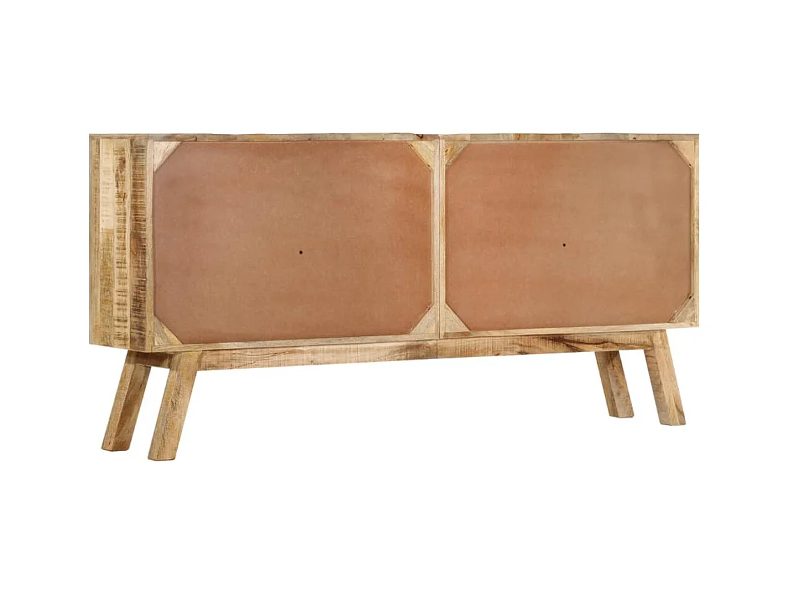Credenza Marrone e Nera 160x30x76 cm in Legno Massello di Mango