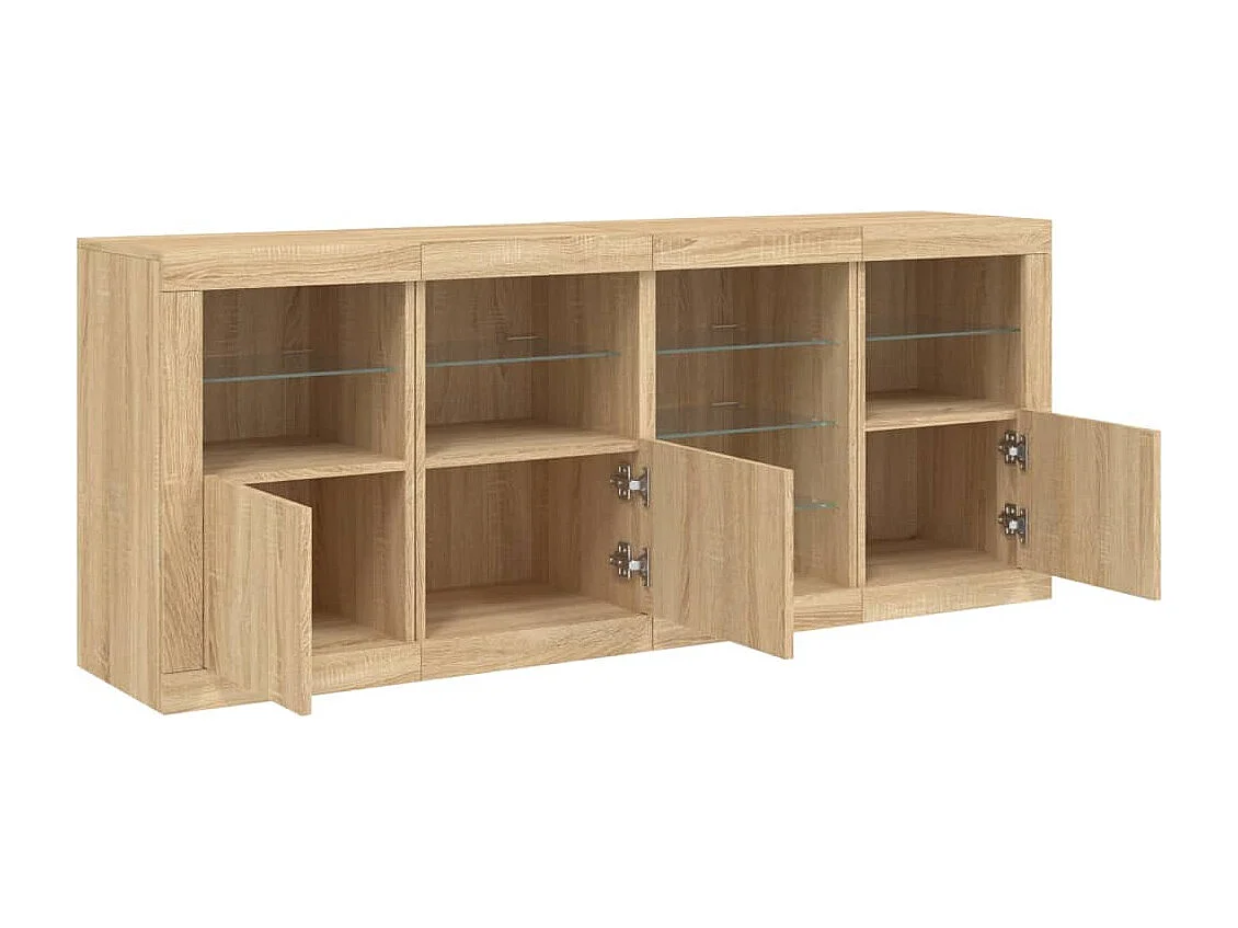 Sideboard mit LED-Leuchten Sonoma-Eiche 164x37x67 cm