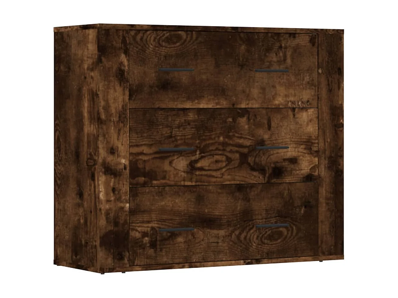 Credenze 3 pz Rovere Fumo in Legno Multistrato