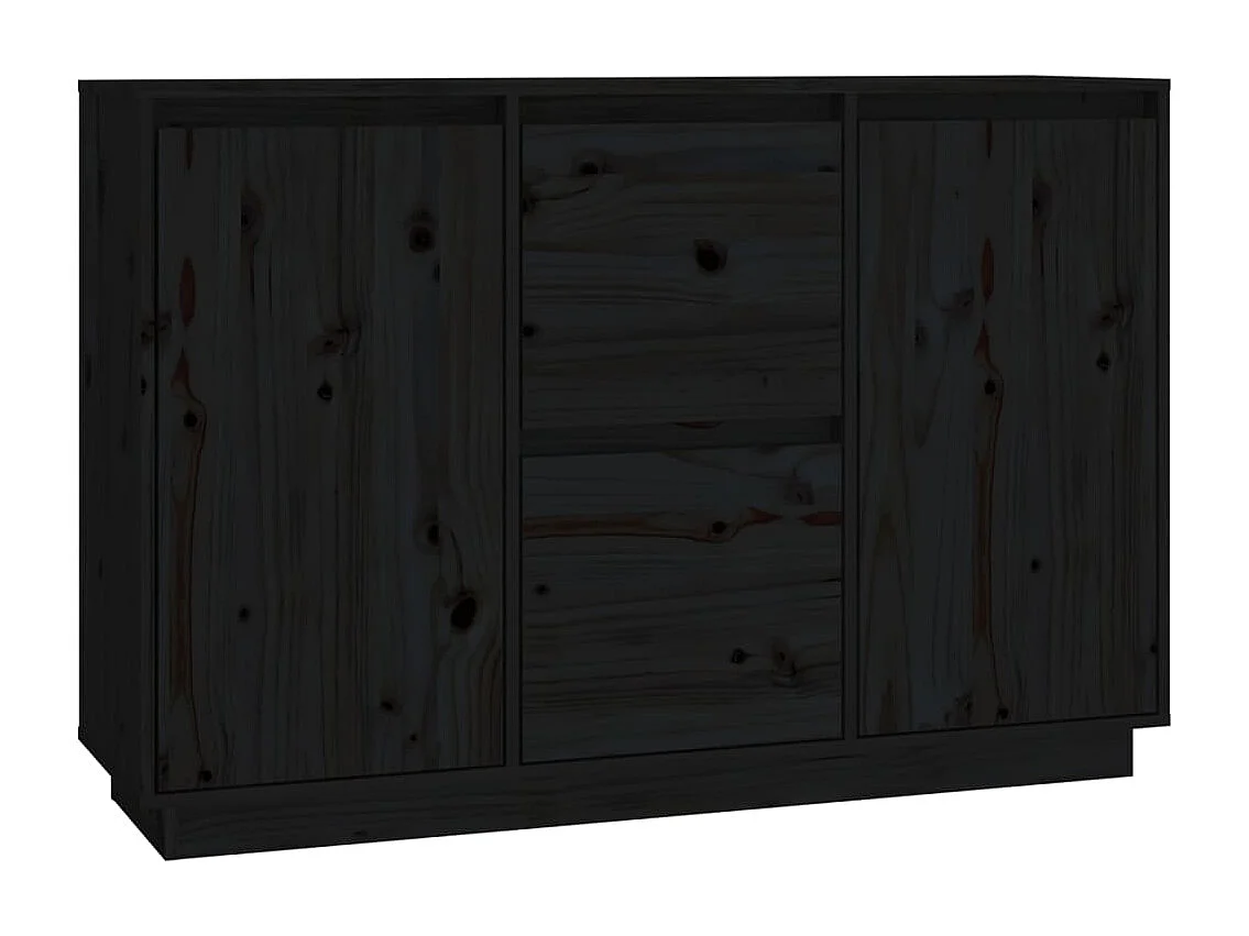 Aparador de madera maciza de pino negro 111x34x75 cm